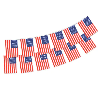 Durable Polyester String Bunting Flag International Country Banner for Football Game Celebration Party