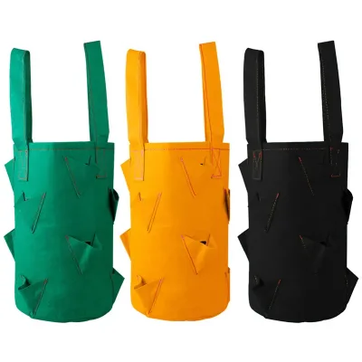 Factory Wholesale Portable Felt Plant Growing Bag Green Non-Woven Strawberry Grow Bag Plastic Material for Plant Growth
