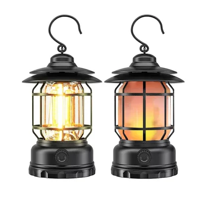 Rechargeable and Battery Powered Operated Camping Lantern with Hand-Cranked