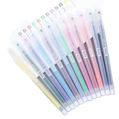 Note Taking Marking Journaling Colored Gel Ink Pen 0.5mm Fine Colour Ink Pen Maker Pen School Office Supply New Style 12 Colors