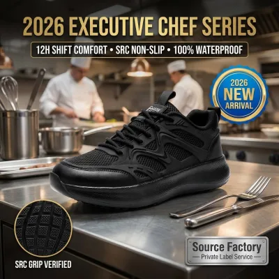 Professional Cook SRC DIN 12H Shift Kitchen Work EVA Waterproof Non-Slip Lightweight Breathable OEM Custom Logo Comfort