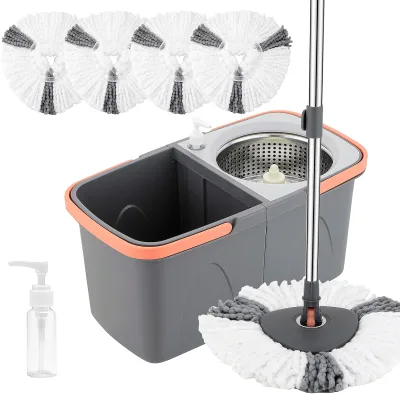 Household Separate Bucket Mop Set Hoisting Stainless Steel Telescopic Rod Microfiber Mop