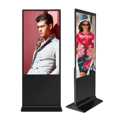 55-Inch Vertical Digital Signage Floor-Standing LCD Advertising Display Android System Tempered Glass Screen for Retail Stores