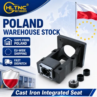 Poland Stock CNC Motor Mount Cast Iron Aluminium Ball Screw End Support Bearing Housing Kit for Milling Machine HM15 BF15