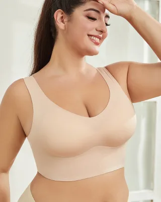 Hot Sale Wireless Comfort Bust Support Shaper Bra With Removable Pads Seamless Plus Size Full Coverage Lift Bralettes
