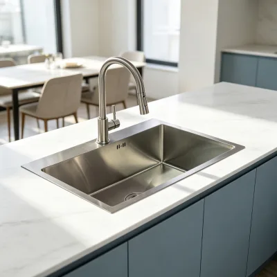 Brushed Stainless Steel Kitchen Sink Handmade Single Bowl Sinks for the Kitchen