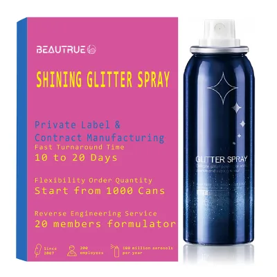 Body Glitter Spray Glitter Spray for Hair and Body Clothes Long-Lasting Body Shimmer Spray Suitable for Stage Festival Rave
