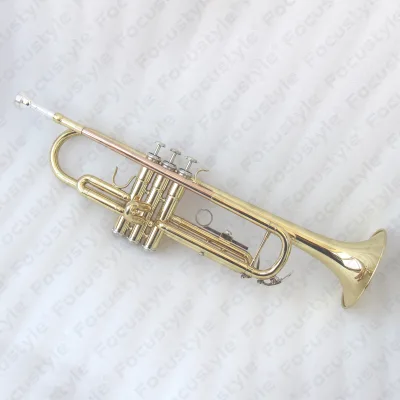 Factory Wholesale Price Trumpet Brass B-flat Key Trumpet Instrument Gold Lacquered Trumpet with Case