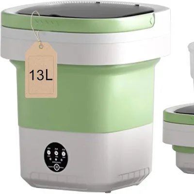 Portable Modern Iron Digital Smart Washing Machine 12L Upgraded Spin Basket Foldable Mini Baby Clothes Underwear Washer Steel