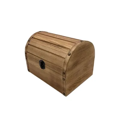 3 Rustic Wooden Treasure Chest Boxes for Kids Multifunctional Rectangle Design for Home Decor Arts & Crafts Jewelry Storage