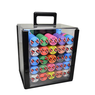 1000pcs Casino Poker Chips Cards Table Texas Ceramic Card Tool Box Acrylic Case Empty Poker Chips Set Manufacturer