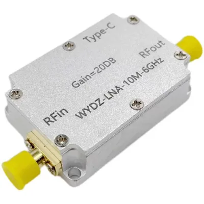 Low Noise Amplifier 10M-6GHz Gain 20DB High Flatness LNA RF Signal Driving Receiver Front End