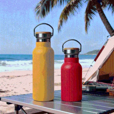 Insulated 360ml Child Water Thermos Bamboo Lid 100% Leak-proof Handle Lid Sport Custom Water Bottle Stainless Steel Bottle