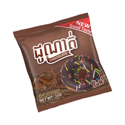 OEM Private Label Chocolate Donut Cake Custom Flavor Packing Logo Wholesale Bakery Snack