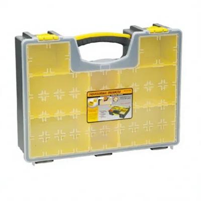 Thickened Deep Base Plastic Parts Box Yellow Buckle Handheld Hardware Storage Case