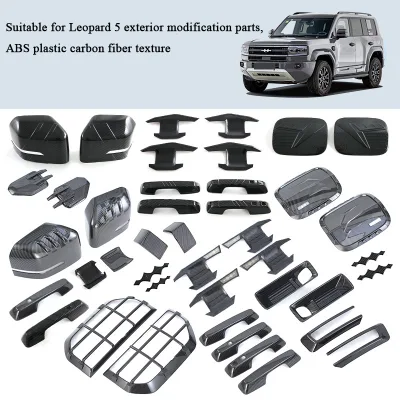 For BYD Leopard 5 Exterior Accessories Door Handle Cover Door Bowl Mirror Cover Fuel Tank Cap Fog Light Trim ABS Decoration Kit