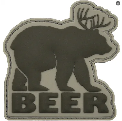 Wearresistant Pvc Rubber Patch Outdoor Antler Bear Rubber Patch Tough Patch for Casual Coats Canvas Bag Trimmings