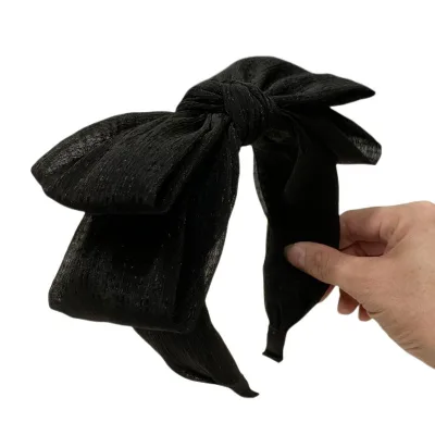 Solid Color Korean Style Female Bow Headband Sweet Big Bow Hair Band