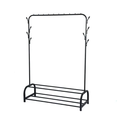 Factory Direct Clothes Rack Hanger Double-layer Shoe Shelf Coat Hanger Space Saving Standing Hanger Foldable Clothes Rack