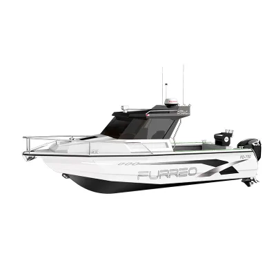 Aluminum Alloy 7.5m Outboard Engine Fishing Boat & Sport Yacht CE Grade C Certification Customizable Color for Leisure Cruising