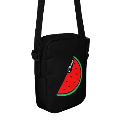 Watermelon Crossbody Bag Gaza Black Shoulder Bag Free Palestine Gifts for Men & Women Activist Birthday