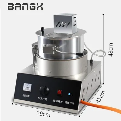 Desktop Popcorn Machine Stainless Steel Popcorn Machine Gas Popcorn Making Machine with a Voltmeter