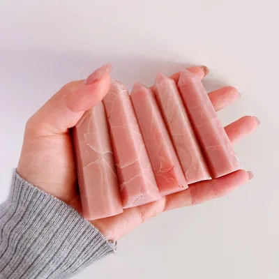 High Quality Pink Opal Towers Healing Crystal Wand Pink Opal Points for Meditation Stones