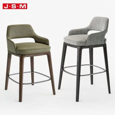 Luxury Vintage Bar Funiture Wood Base Office High Hawaiian Style Bar Stools