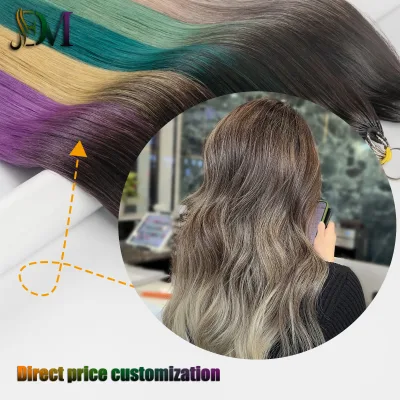 Unique Features Double Drawn Invisible Top Quality Ombre Color 100% Virgin Human Hair Colorfast Straight Paris Painting Dyeing