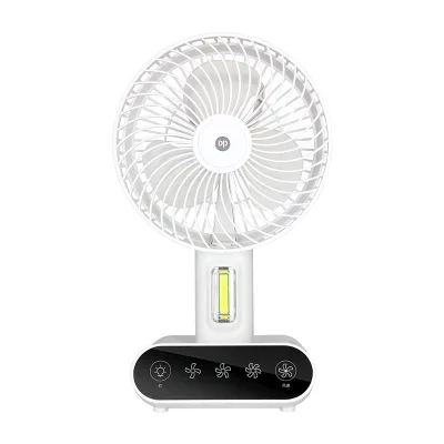 Portable USB Rechargeable Desktop Fan with LED Light 90 Degree Foldable Design for Home & Outdoor Use Table Top Installation