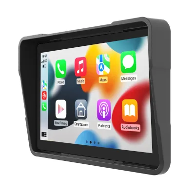 Waterproof 1 Din Motorcycle Wireless CarPlay Android Auto Mirror Link Touch Screen GPS Navigation Display 5 Inch IPX7 1 Year