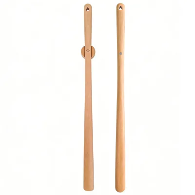 75cm Customizable Wooden Long Handle Magnetic Shoehorn Wood Shoe Helper Long Shoe Spoon for Seinors Women Kids