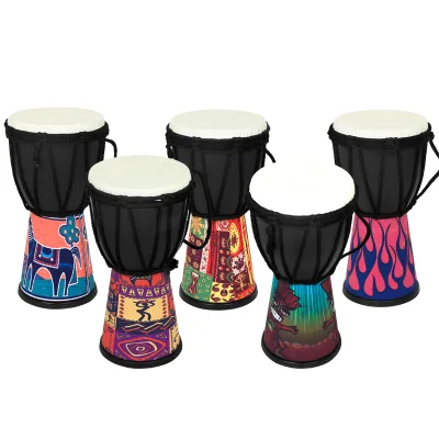 Wholesale 4-Inch Hand Drum New Cartoon African Totem Percussion Instrument for Kids African Drum