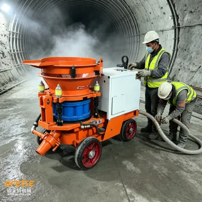 Tunnel Lining Concrete Wet Shotcrete Machine Portable Spraying Gunite Equipment For Construction Projects