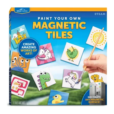 Magnetic Tile Art Craft Kit Paint Your Own Magnetic Mini Tiles DIY Magnets for Kids Magnet Art Kit