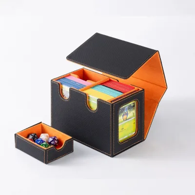 Commander Display Double Deck Box for TCG/CCG Cards PU Leather Storage Box That Fits 280+ Single Sleeved Cards