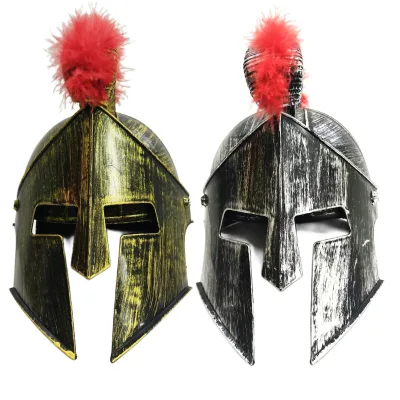 Plastic Ancient Roman Gladiator Helmet Roman Soldier Helmet Adult for Cosplay Party and Theatrical Props
