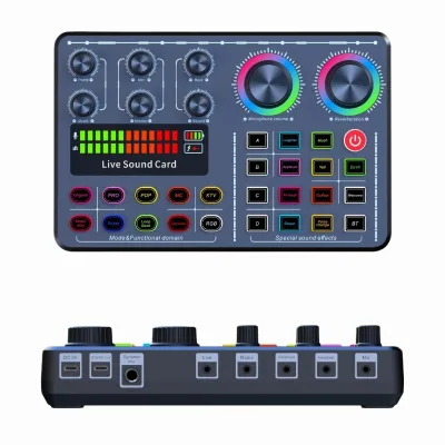 New F669 Audio Interface USB Live Sound Card with Noise Cancelling for Live/Sing/Record Functions Made in China