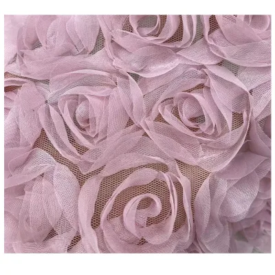 Soft Rose Flower Fabric DIY Garment Wedding Accessories Embroidery Tulle Mesh Lace for Skirt