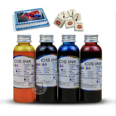 100ml/Bottle 4 6 Colors Refill Edible for for Digital Printing MSDS Certified for //HP Printers-Coffee Cake Use