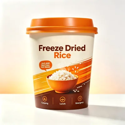 New Freeze Dried Cooked Rice Rehydration in 8 Mins Instant Meal Bulk Ready to Eat Rice Wholesale