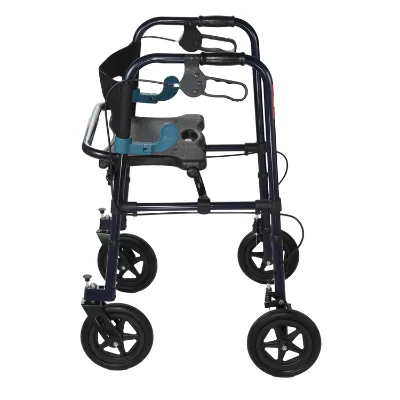 Bliss Medical Lightweight Aluminum Walker With Large Seat Board and 8 Inch Casters Wheels