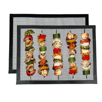 Food Grade PTFE Coated BBQ Grill Mesh Mat Non-stick BBQ Grill Mat BBQ Tools Non-stick