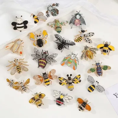 Ladies brooch New diamond pearl bee brooch