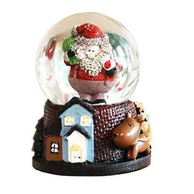 polyresin music box Christmas Snow Globe Music Box Doll Polyresin Snow Globe Tabletop Ornament Xmas Gift