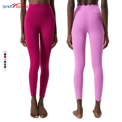 Slimming High Waist Scallop Leggings Perfect Fit Yoga Pilates Daily Athleisure Looks Trendy and Functional Gym Tights for Yoga