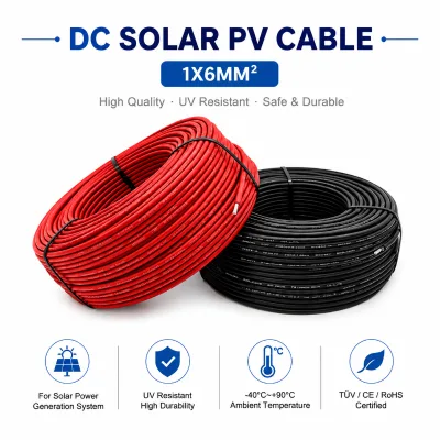 1*6MM2 DC Solar PV Cable TUV CE ROHS IEC Certified with Bottom Price