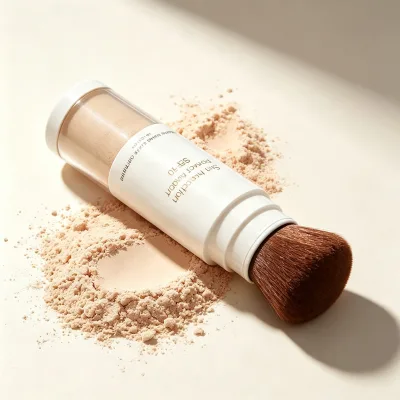 Private Label SPF30 Sunscreen Loose Powder With Built-in Soft Brush Mineral Sunscreen Setting Powder Oil Control Custom Logo