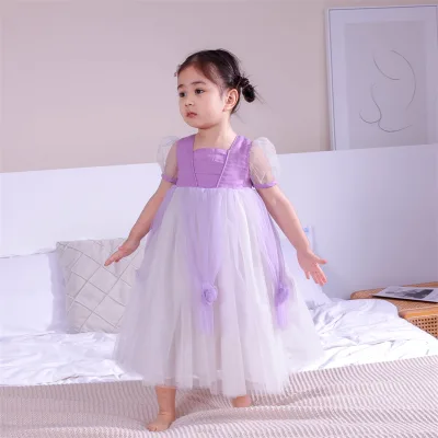 Ready to Ship Rapunzel Princess Dress Cotton Lining Clearance Sale Kids Girl Costume Fast Delivery Birthday