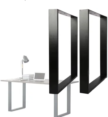 Black Metal Dining Table Legs Steel Furniture Square Industrial Country Style Table Legs for Home Office Bench Leg